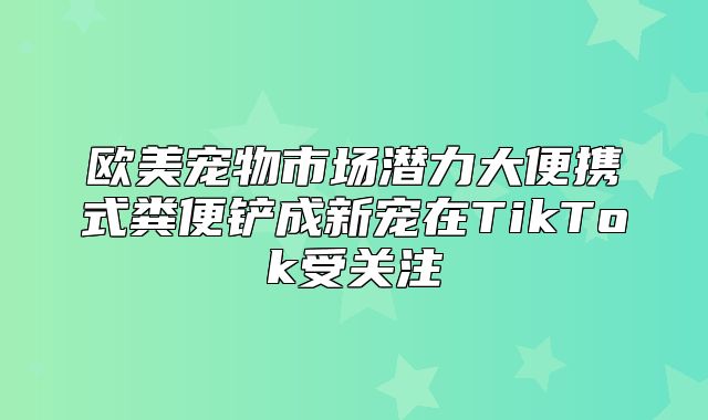 欧美宠物市场潜力大便携式粪便铲成新宠在TikTok受关注