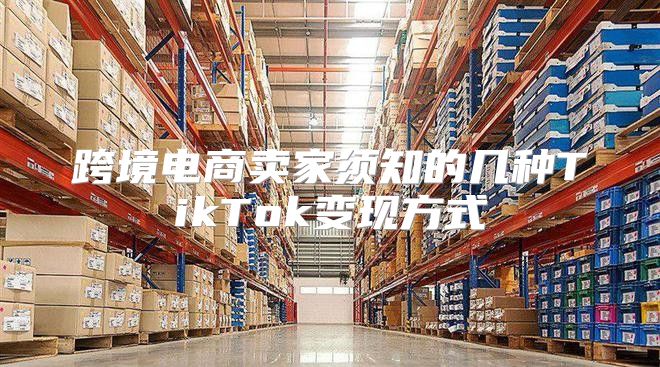 跨境电商卖家须知的几种TikTok变现方式