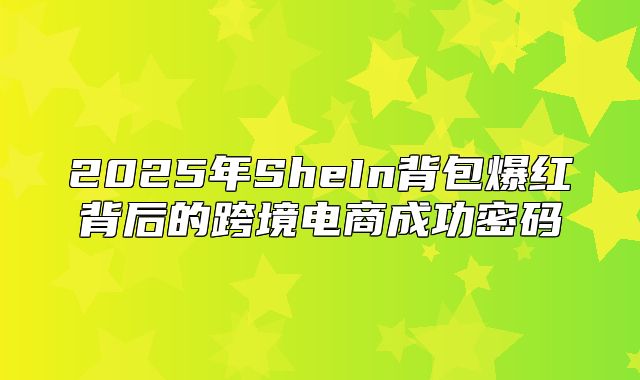 2025年SheIn背包爆红背后的跨境电商成功密码