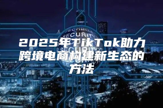 2025年TikTok助力跨境电商构建新生态的方法