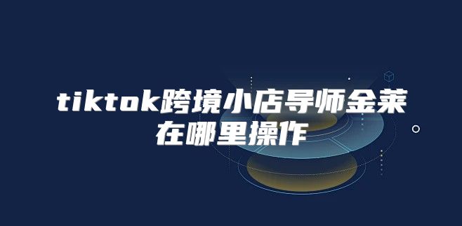 tiktok跨境小店导师金莱在哪里操作