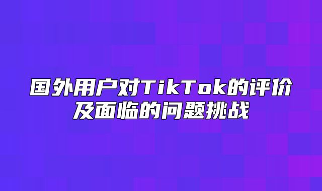 国外用户对TikTok的评价及面临的问题挑战