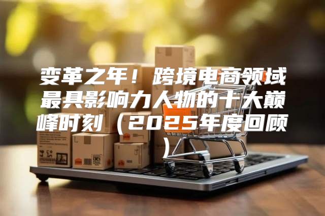 变革之年！跨境电商领域最具影响力人物的十大巅峰时刻2025年度回顾