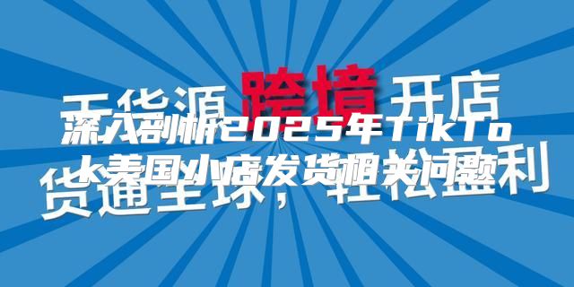 深入剖析2025年TikTok美国小店发货相关问题