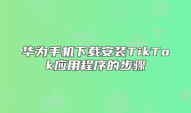 华为手机下载安装TikTok应用程序的步骤
