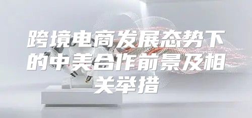 跨境电商发展态势下的中美合作前景及相关举措
