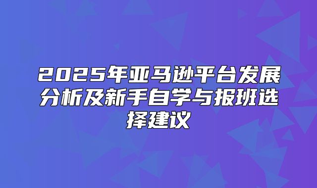 2025年亚马逊平台发展分析及新手自学与报班选择建议