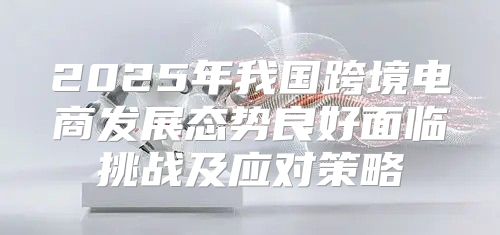 2025年我国跨境电商发展态势良好面临挑战及应对策略