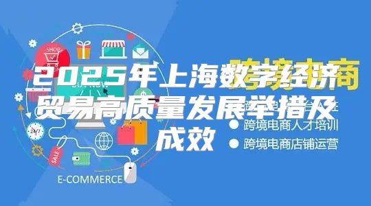 2025年上海数字经济贸易高质量发展举措及成效