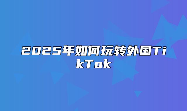 2025年如何玩转外国TikTok