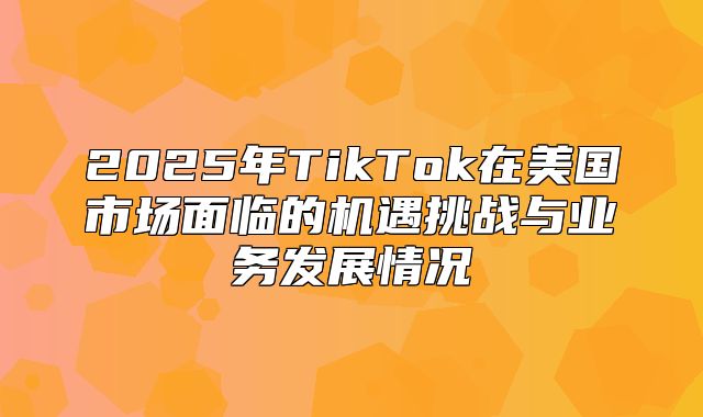2025年TikTok在美国市场面临的机遇挑战与业务发展情况