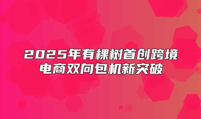 2025年有棵树首创跨境电商双向包机新突破