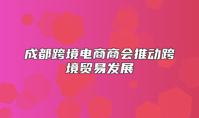 成都跨境电商商会推动跨境贸易发展