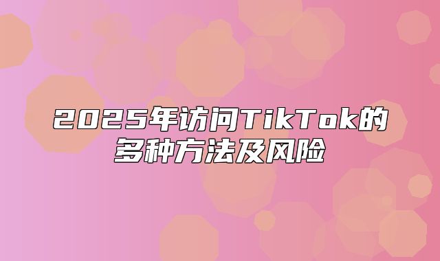 2025年访问TikTok的多种方法及风险