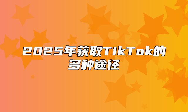 2025年获取TikTok的多种途径