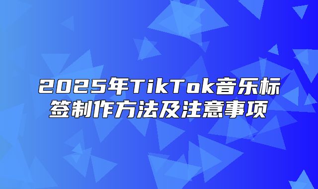 2025年TikTok音乐标签制作方法及注意事项