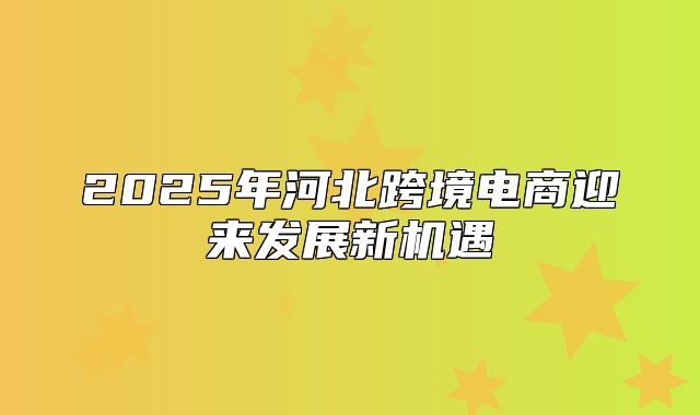 2025年河北跨境电商迎来发展新机遇
