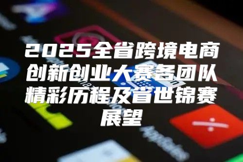 2025全省跨境电商创新创业大赛各团队精彩历程及省世锦赛展望