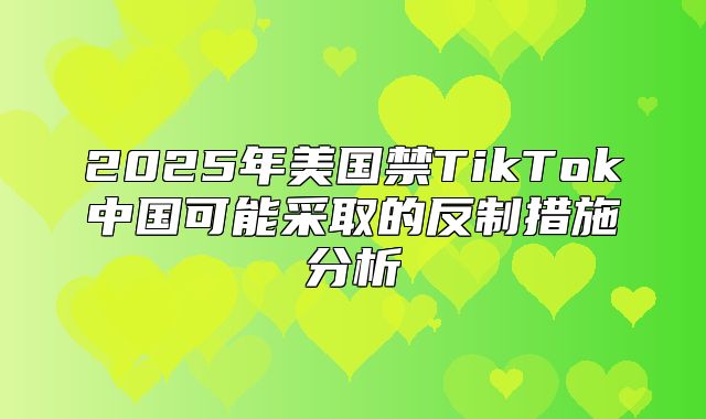 2025年美国禁TikTok中国可能采取的反制措施分析