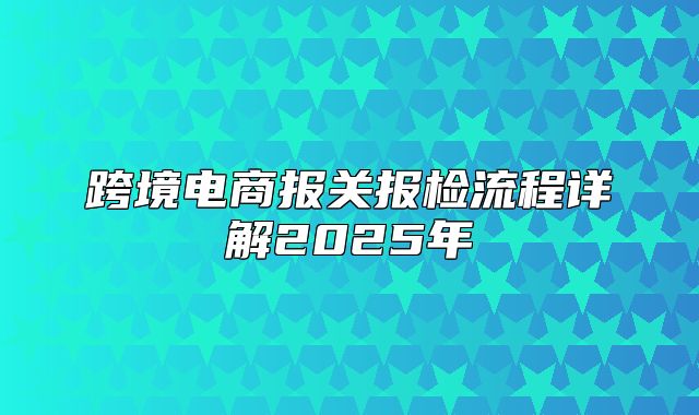 跨境电商报关报检流程详解2025年
