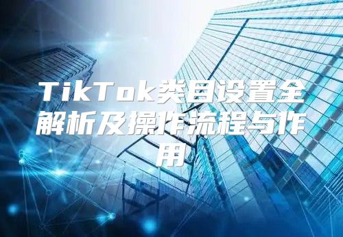 TikTok类目设置全解析及操作流程与作用