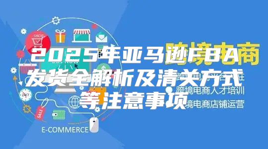 2025年亚马逊FBA发货全解析及清关方式等注意事项