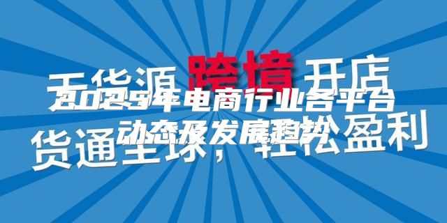 2025年电商行业各平台动态及发展趋势
