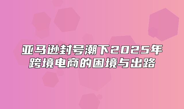 亚马逊封号潮下2025年跨境电商的困境与出路