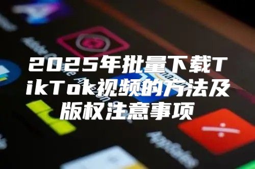 2025年批量下载TikTok视频的方法及版权注意事项