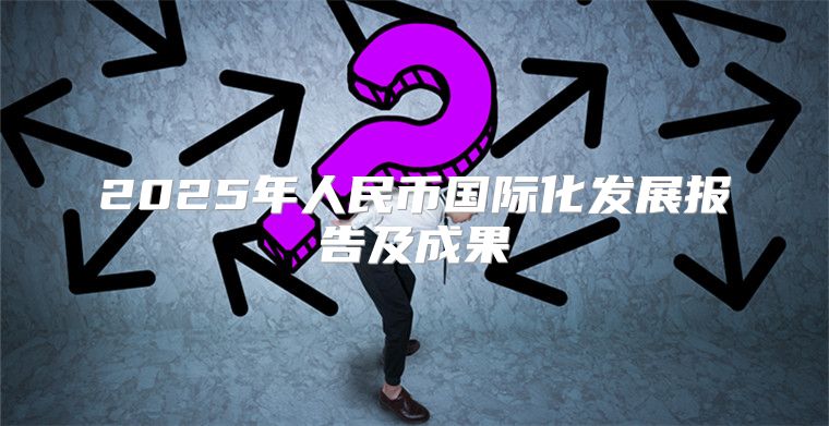 2025年人民币国际化发展报告及成果