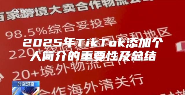 2025年TikTok添加个人简介的重要性及总结