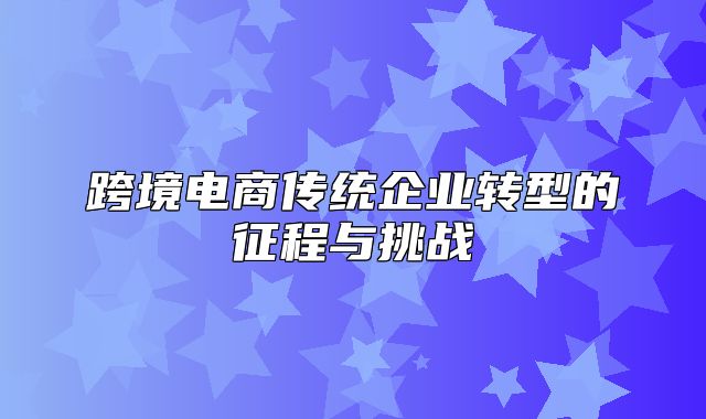 跨境电商传统企业转型的征程与挑战