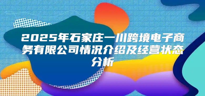 2025年石家庄一川跨境电子商务有限公司情况介绍及经营状态分析