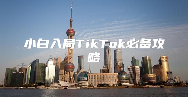 小白入局TikTok必备攻略