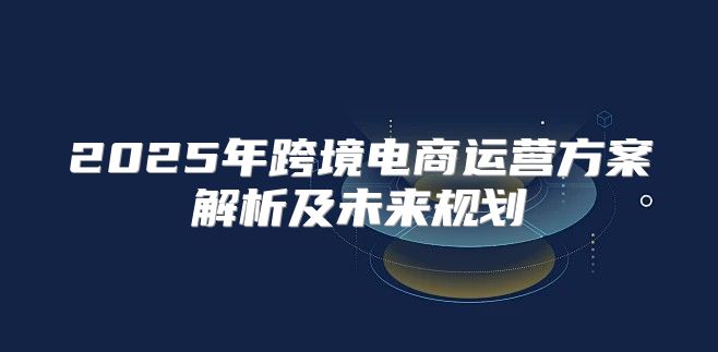 2025年跨境电商运营方案解析及未来规划