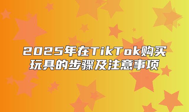 2025年在TikTok购买玩具的步骤及注意事项