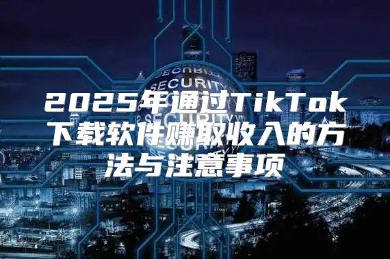 2025年通过TikTok下载软件赚取收入的方法与注意事项