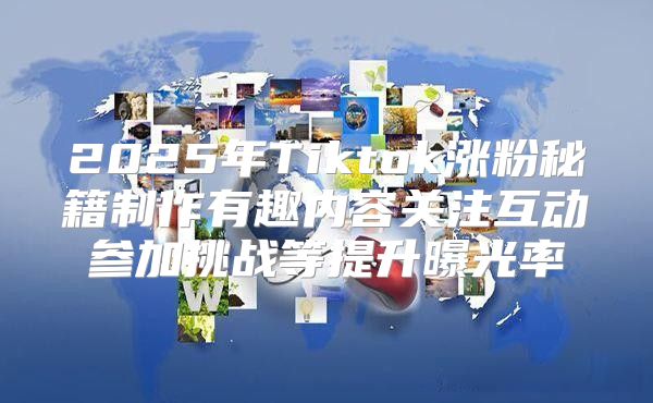 2025年Tiktok涨粉秘籍制作有趣内容关注互动参加挑战等提升曝光率