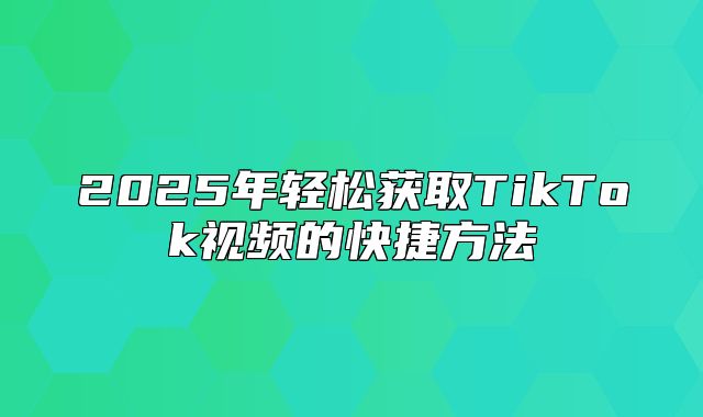2025年轻松获取TikTok视频的快捷方法