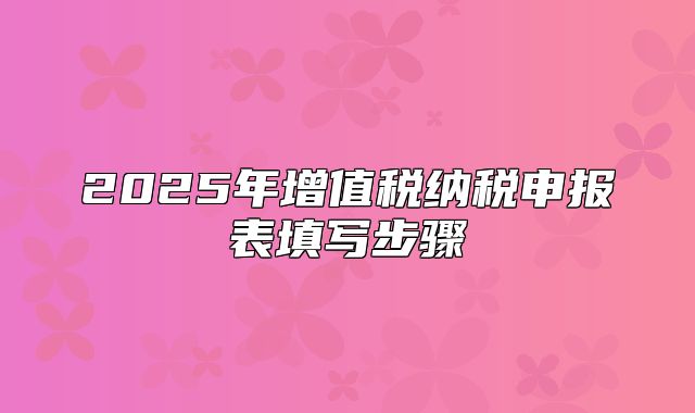 2025年增值税纳税申报表填写步骤