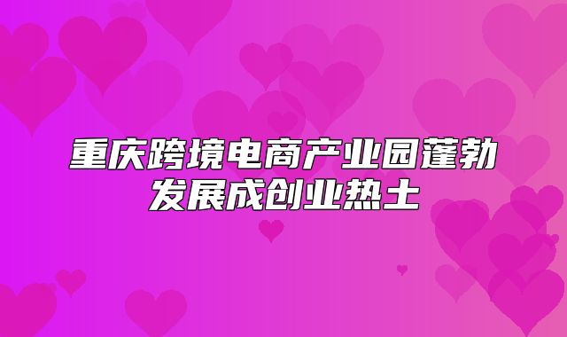 重庆跨境电商产业园蓬勃发展成创业热土