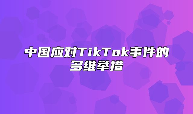 中国应对TikTok事件的多维举措