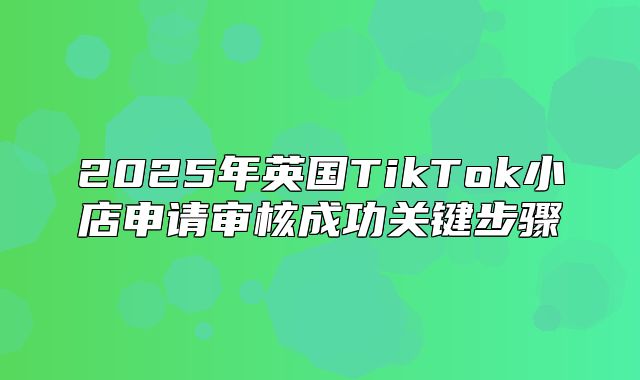 2025年英国TikTok小店申请审核成功关键步骤
