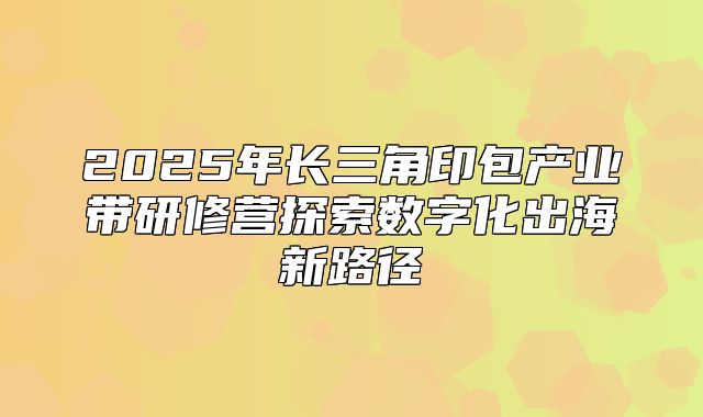 2025年长三角印包产业带研修营探索数字化出海新路径