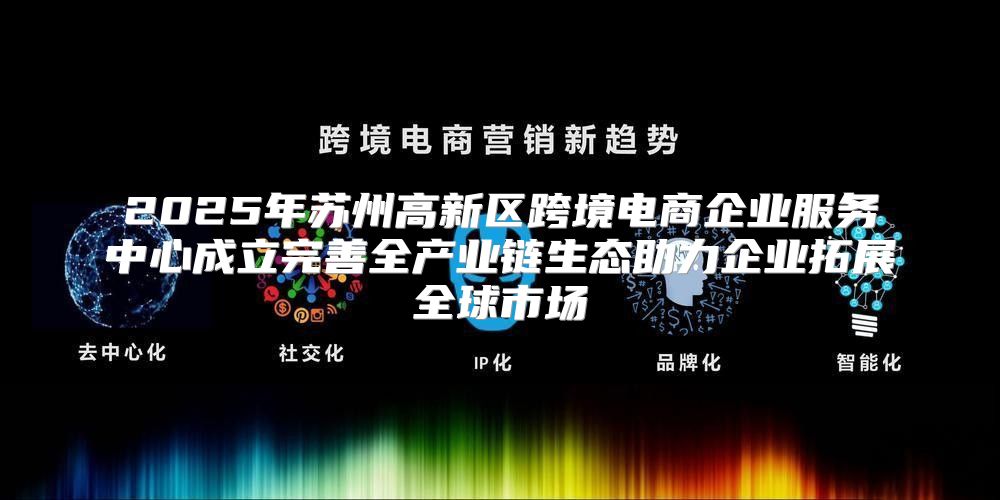 2025年苏州高新区跨境电商企业服务中心成立完善全产业链生态助力企业拓展全球市场