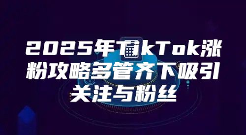 2025年TikTok涨粉攻略多管齐下吸引关注与粉丝