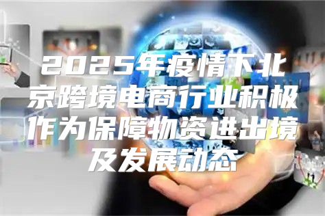 2025年疫情下北京跨境电商行业积极作为保障物资进出境及发展动态