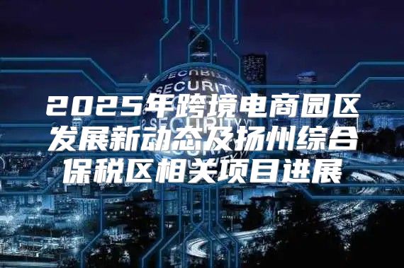 2025年跨境电商园区发展新动态及扬州综合保税区相关项目进展