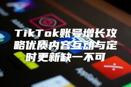 TikTok账号增长攻略优质内容互动与定时更新缺一不可