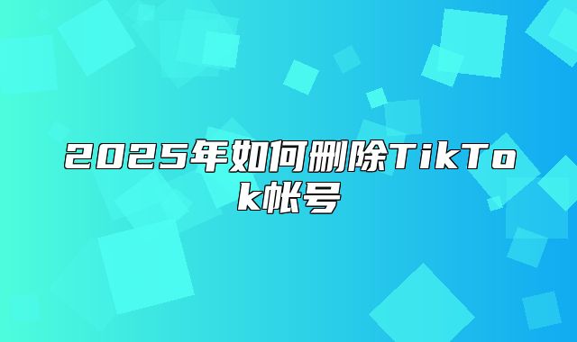 2025年如何删除TikTok帐号